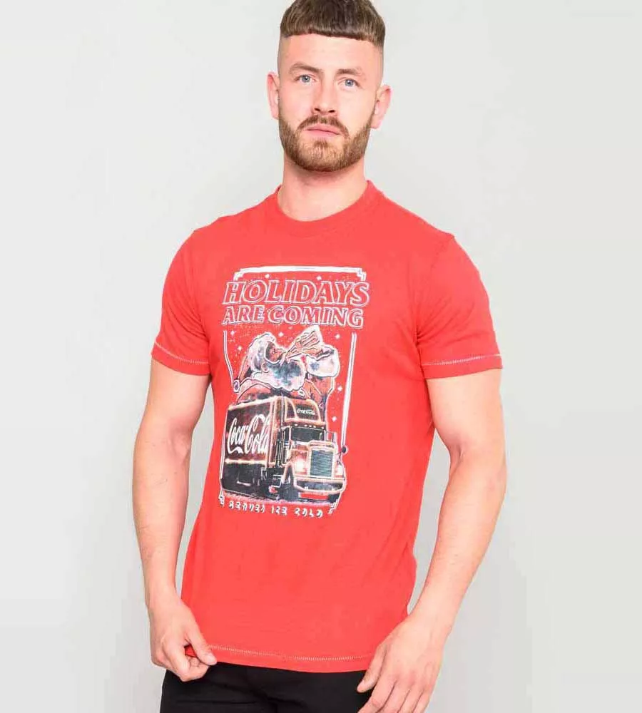 D555 Men's Coca Cola Truck Christmas T-Shirt Official Licensed Product Dalton