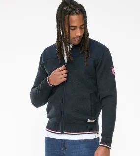 D555 Tall Men's Navy Zip Sweater With Lining Aberdare 1