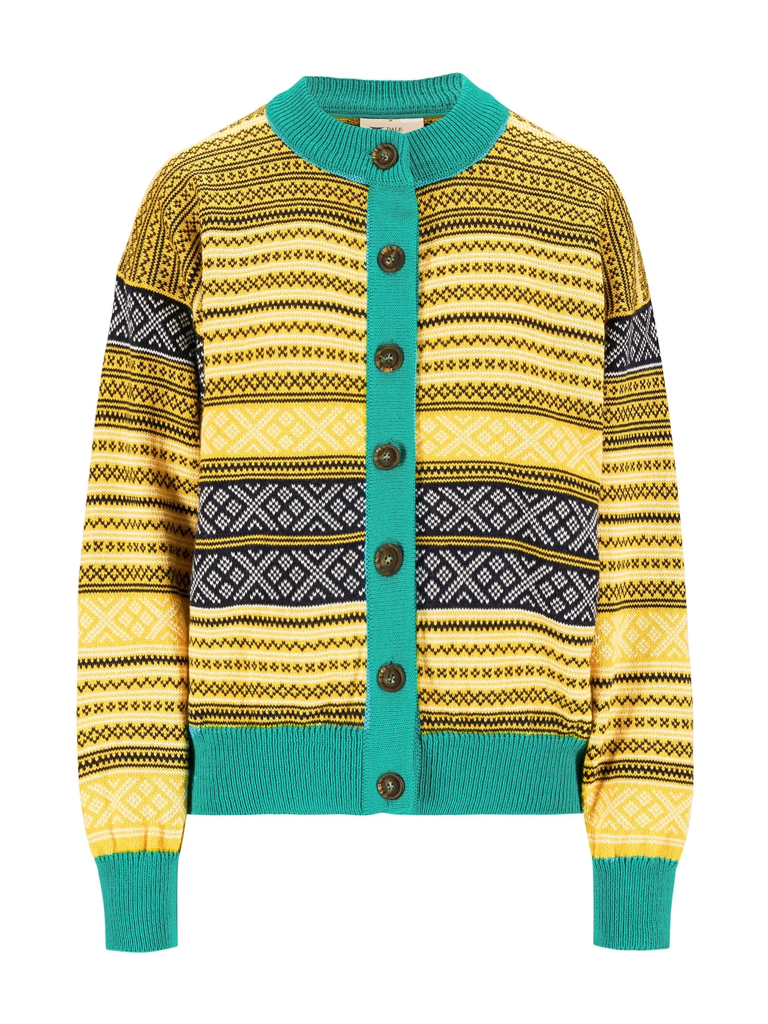 Dale of Norway Skarpoy Cardigan Women's Sweet Honey Peacock Navy