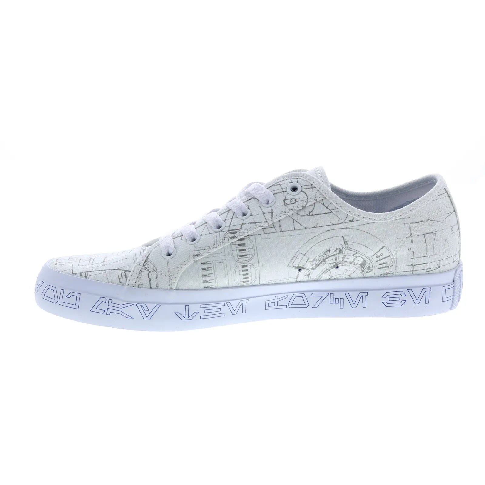 DC Star Wars Men's White Canvas Sneakers - Lace Up Skate Shoes