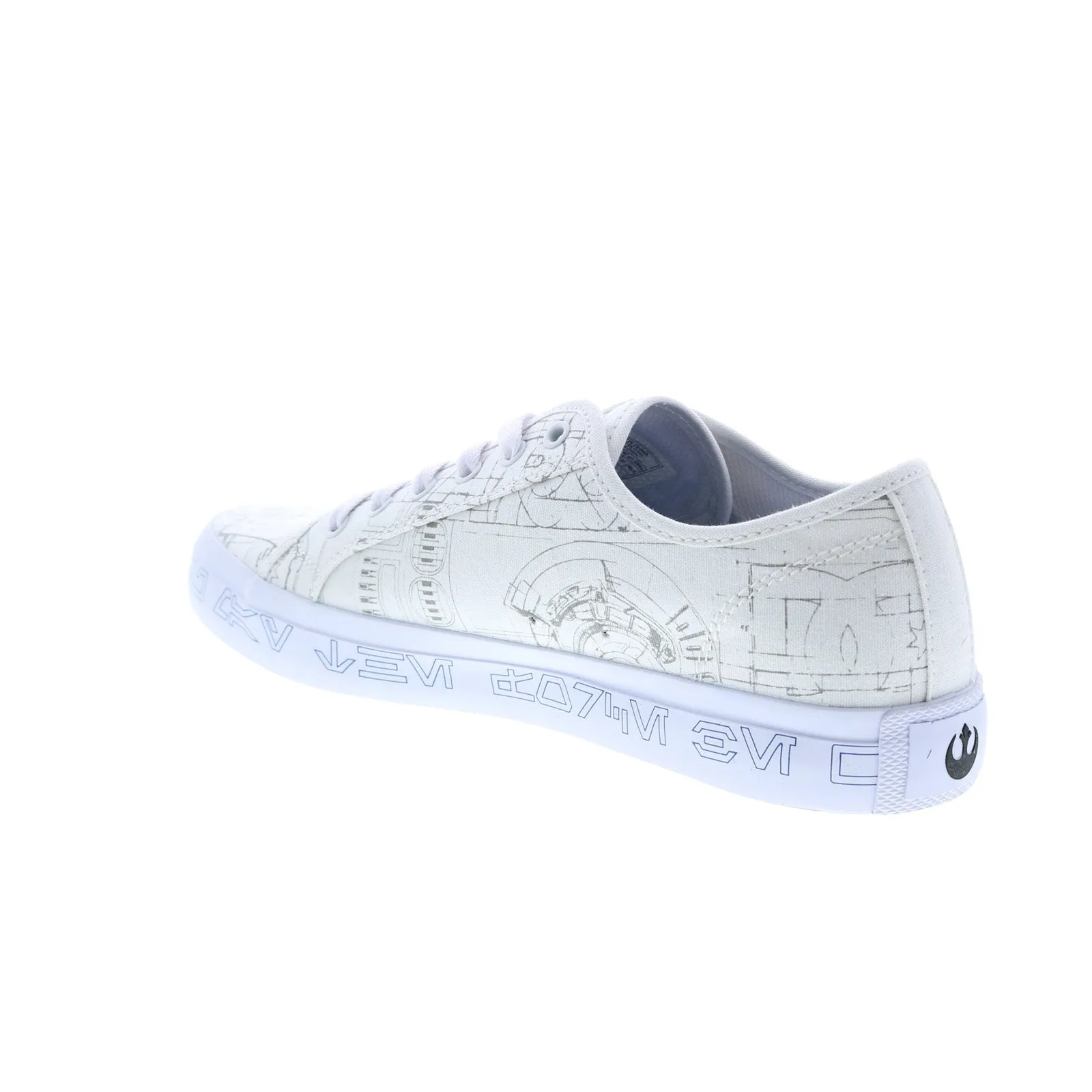 DC Star Wars Men's White Canvas Sneakers - Lace Up Skate Shoes