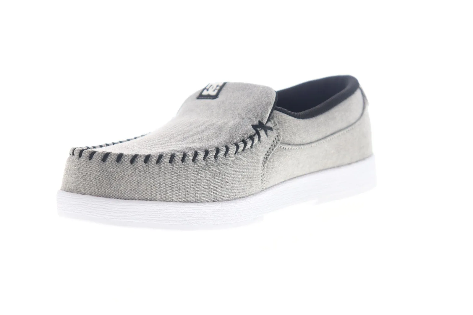 DC Villain Men's Gray Canvas Slip On Skate Shoes ADYS100200