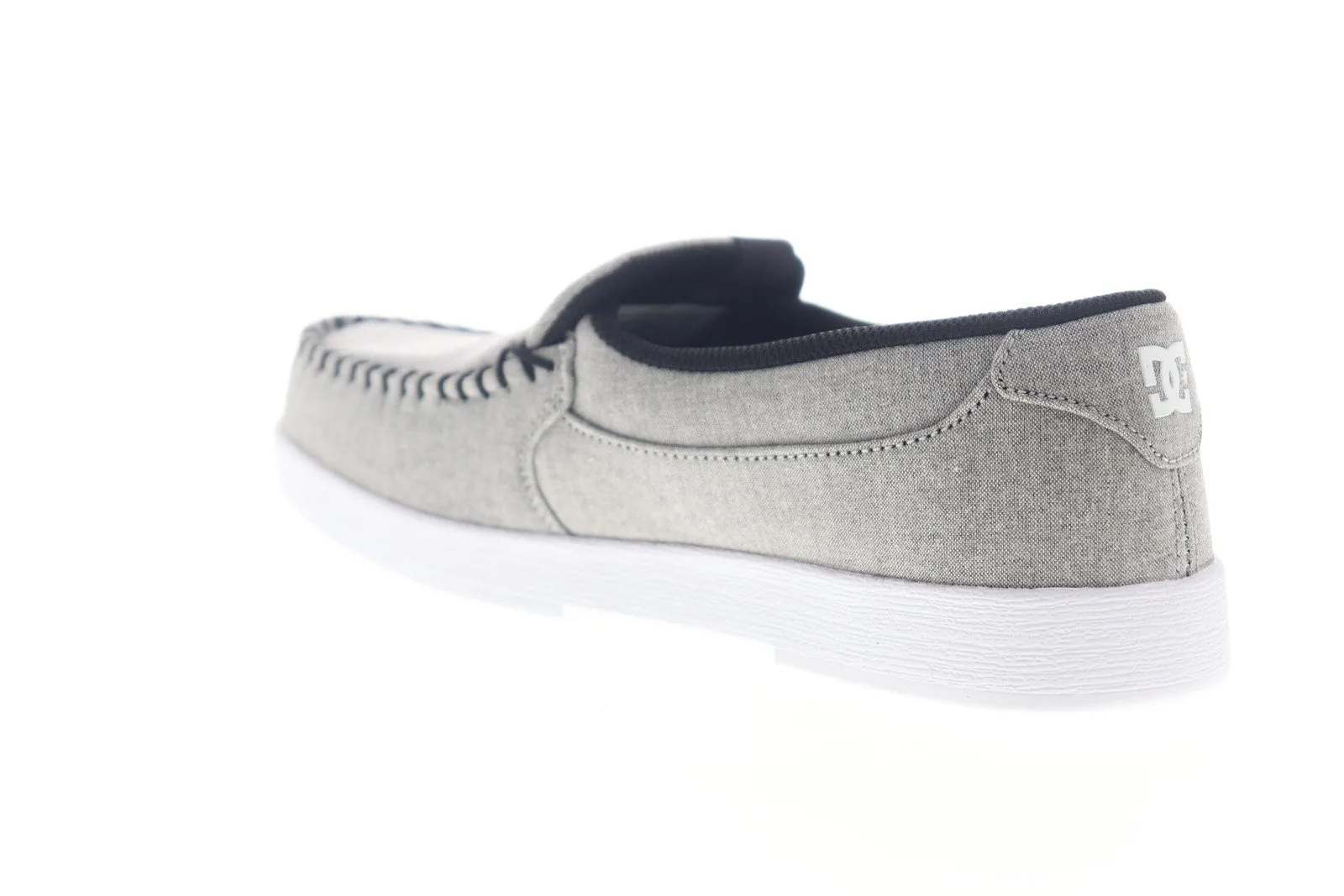 DC Villain Men's Gray Canvas Slip On Skate Shoes ADYS100200