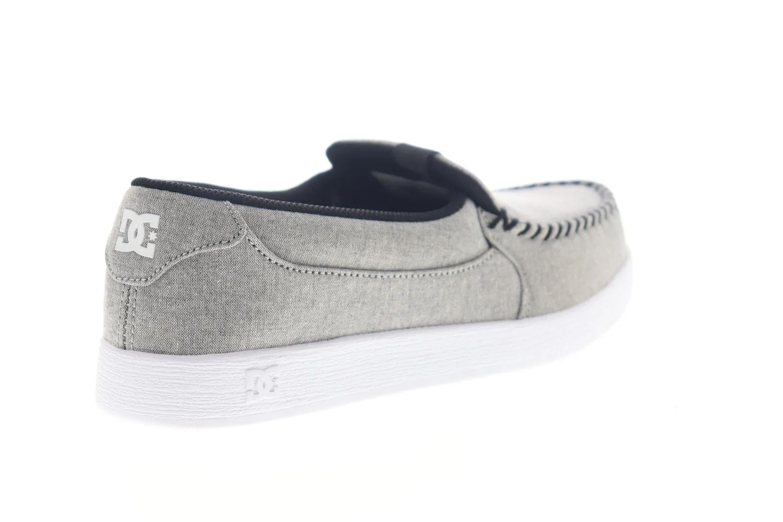 DC Villain Men's Gray Canvas Slip On Skate Shoes ADYS100200