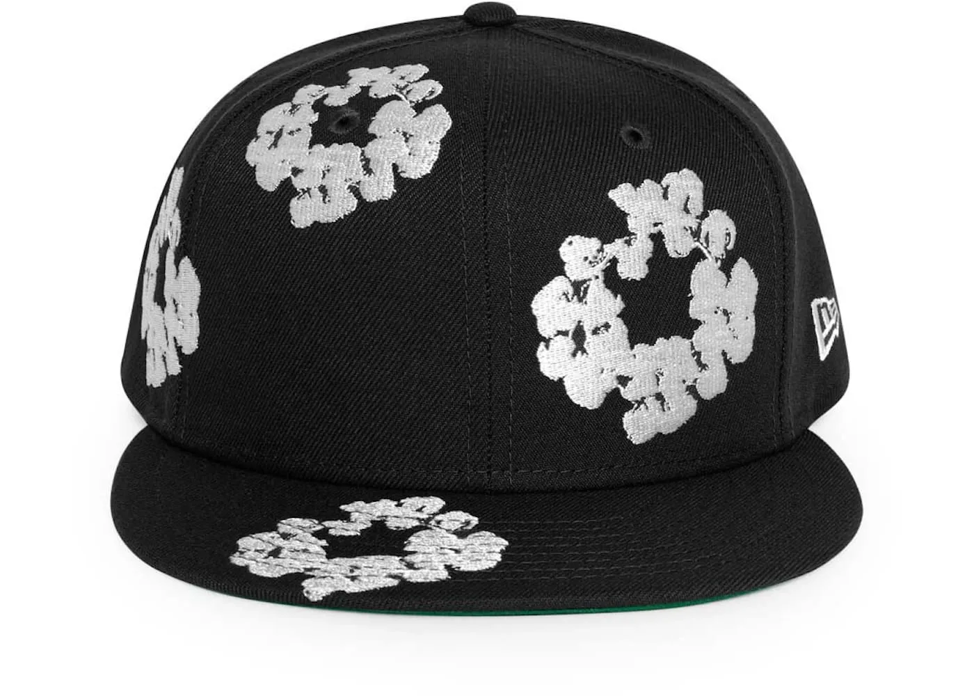 Denim Tears New Era Black Cotton Wreath 5950 Cap