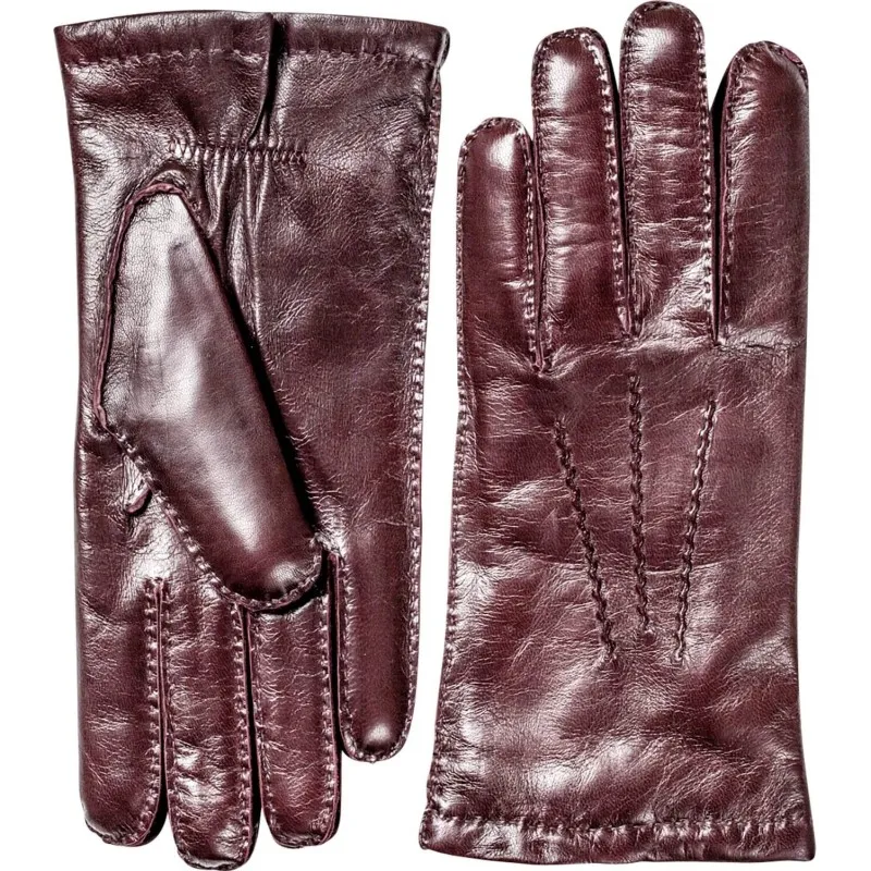 Dress glove cashmere lined lambskin burgundy leather