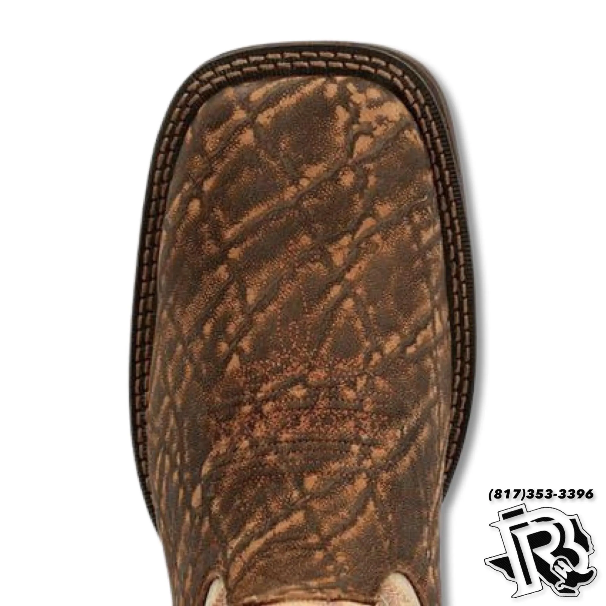 Durango Bone Work Boots DDB0378 | Tan Elephant Print Cowboy Boot