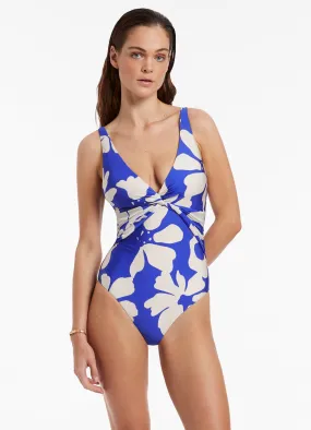 Emporio Sapphire Twist Front One Piece Swimsuit D-DD Size