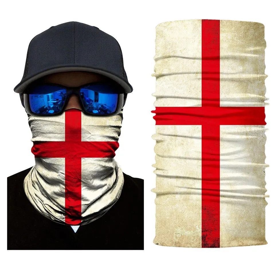 England Flag Printed Neck Gaiter - Sun Protection Face Mask