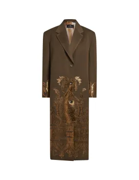 Dark Brown Laminated Print Coat by ETRO