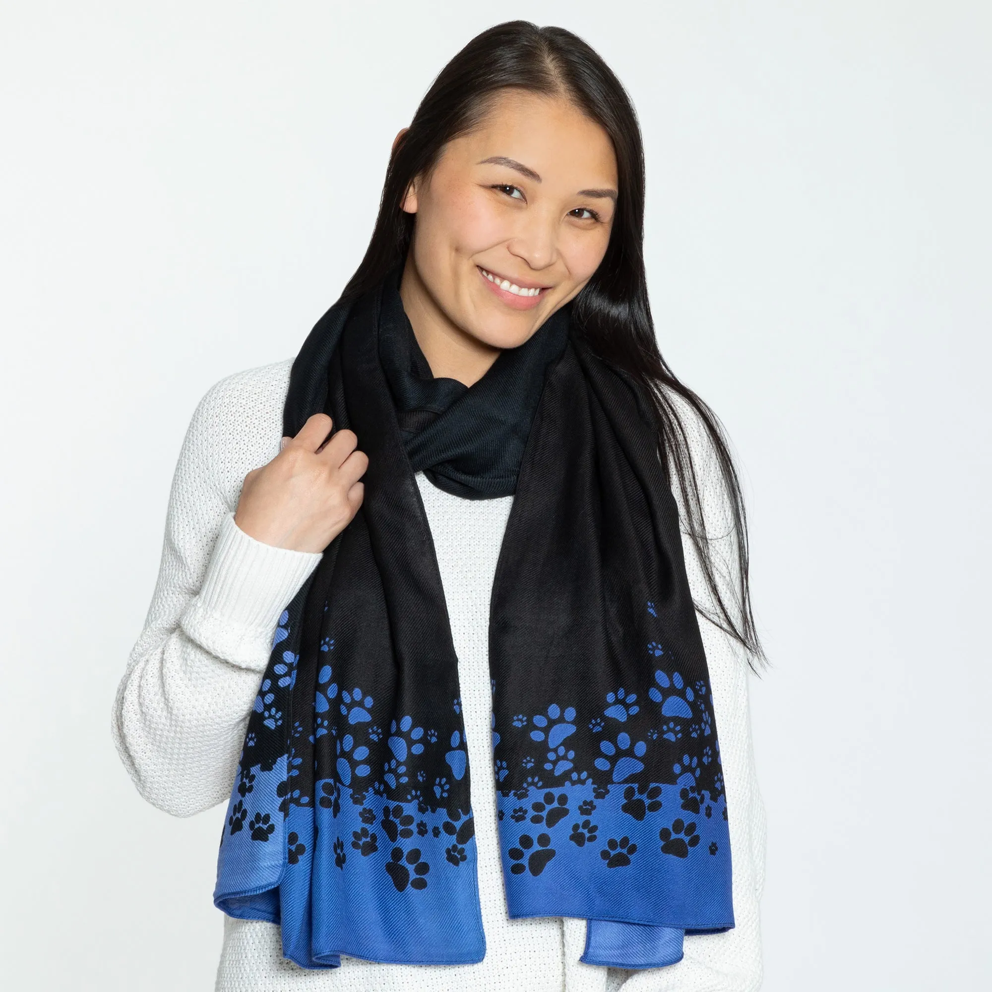 Feline Print Scarf in Twill Weave