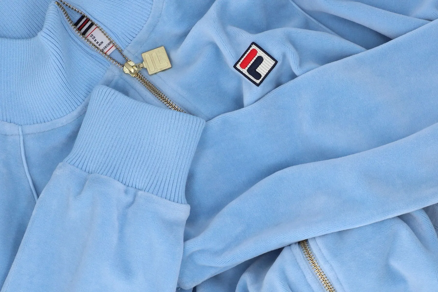 Blue Bell Fila Eddie Velour Ribbed Track Jacket