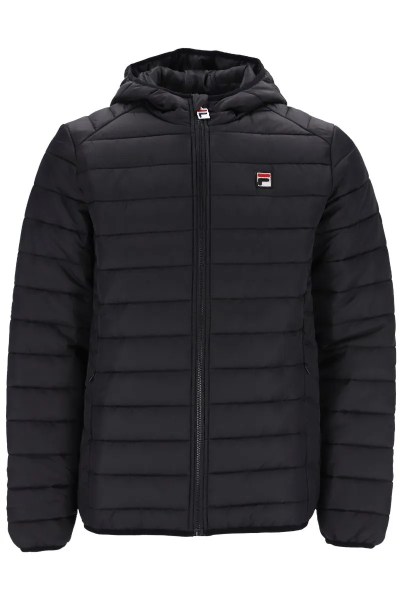 Black Casual Jacket by Fila Quilted Pavo