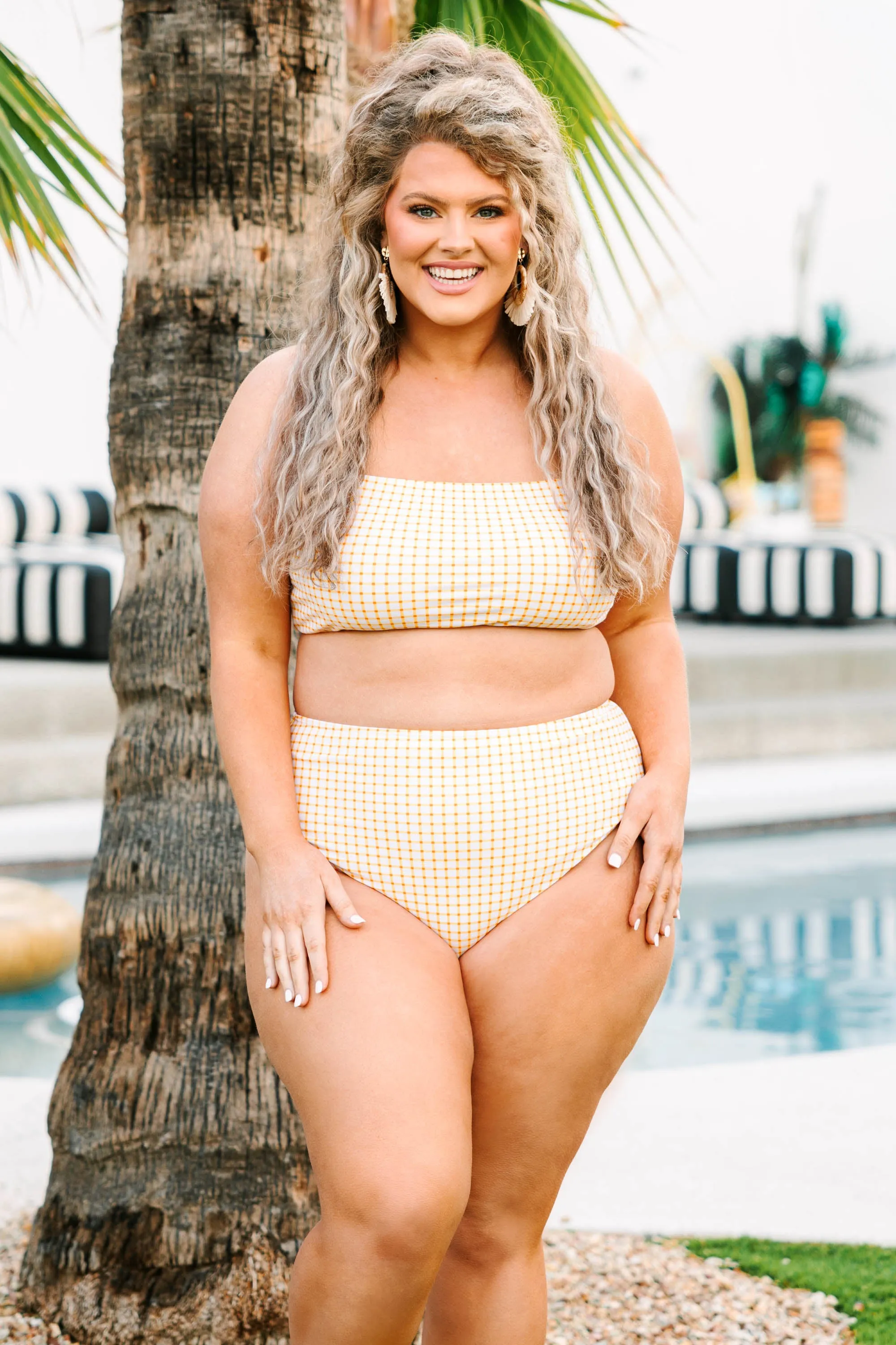 Fine And Sandy Swim Top Gingham - Shop Now