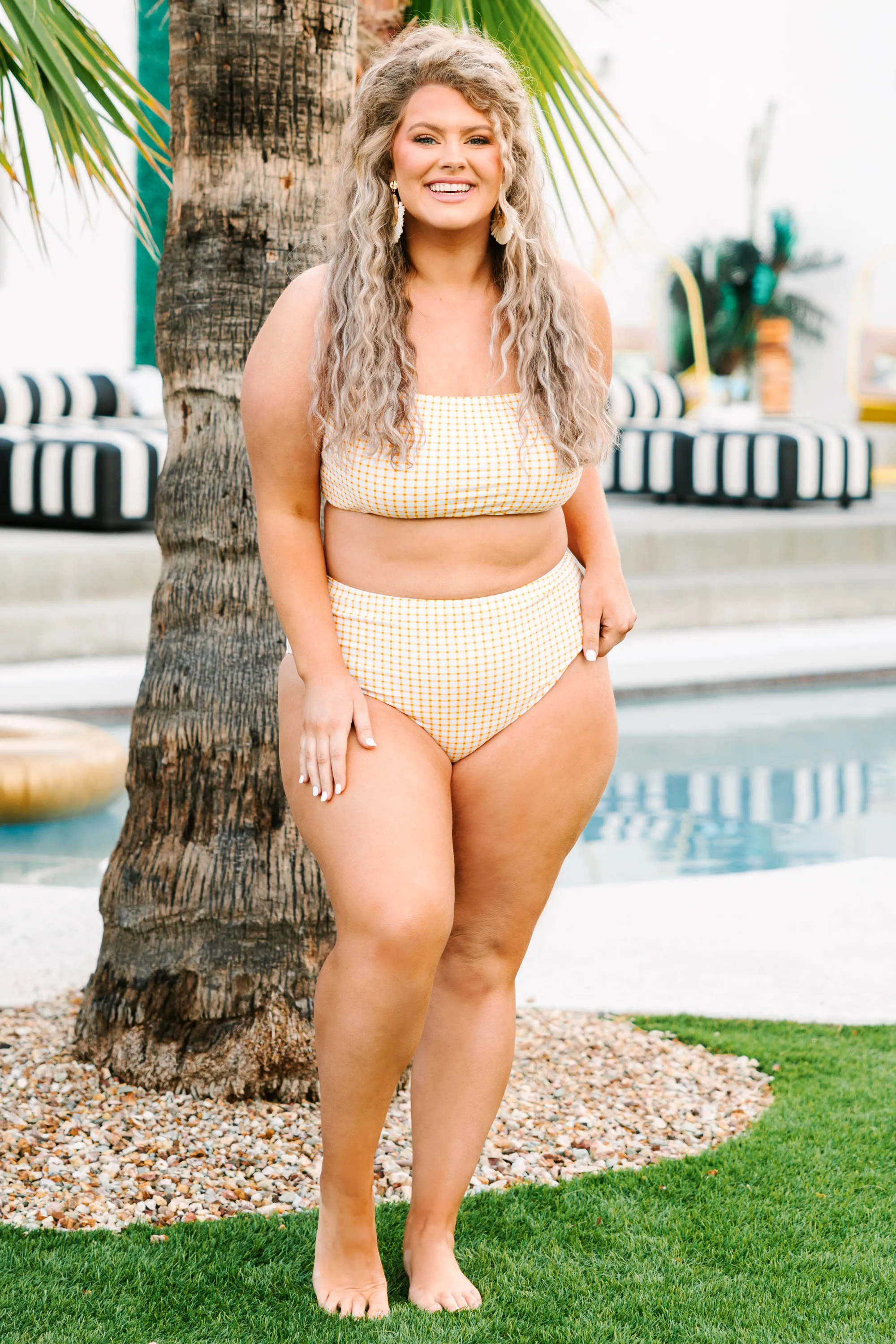 Fine And Sandy Swim Top Gingham - Shop Now