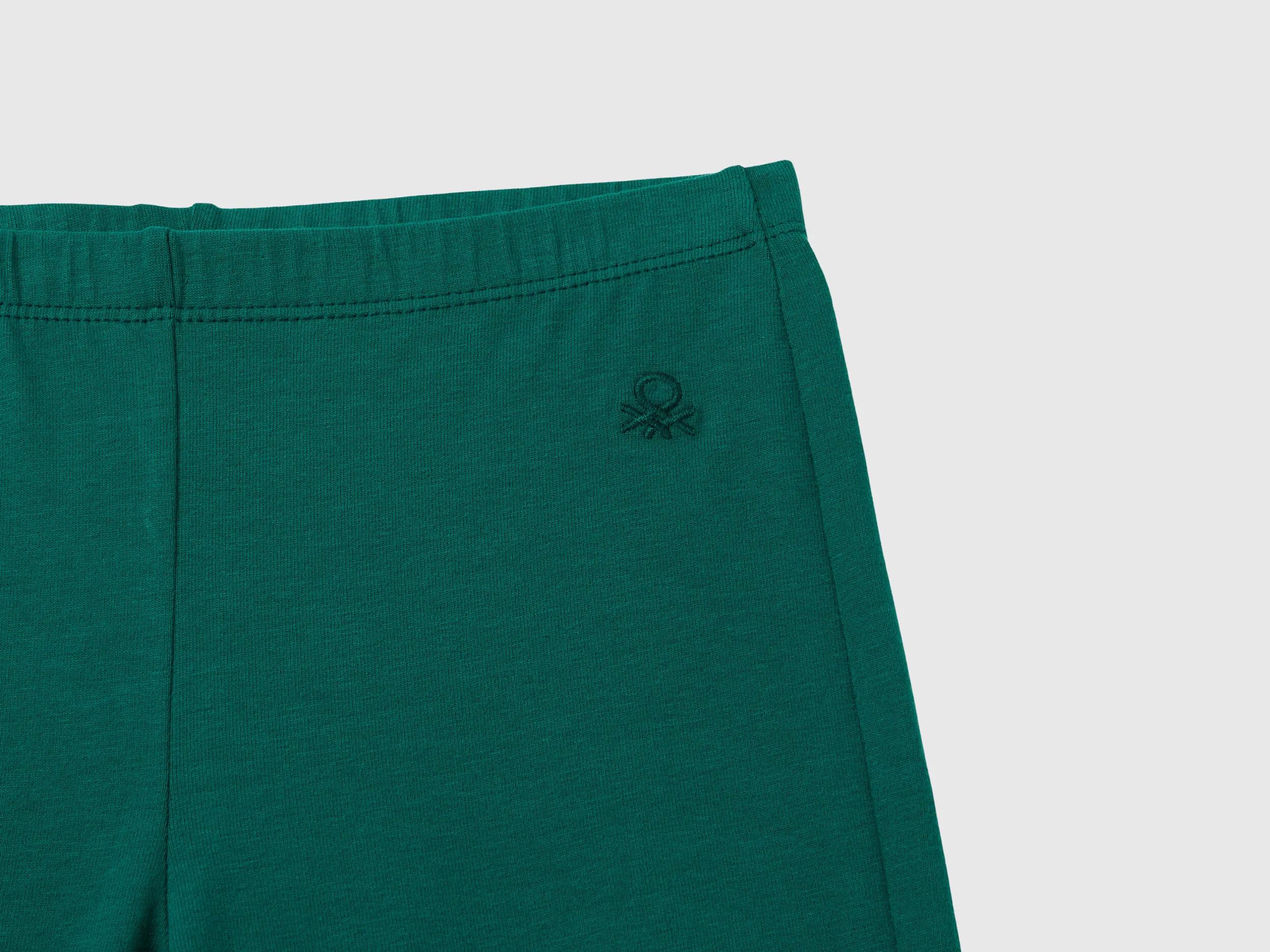 Stretch Cotton Flared Leggings - Dark Green | Benetton