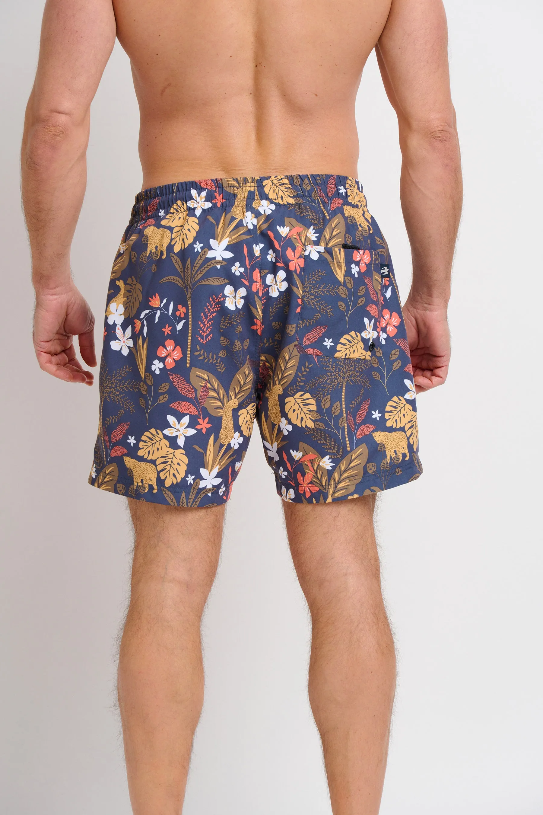 Floral Pattern Swim Trunks