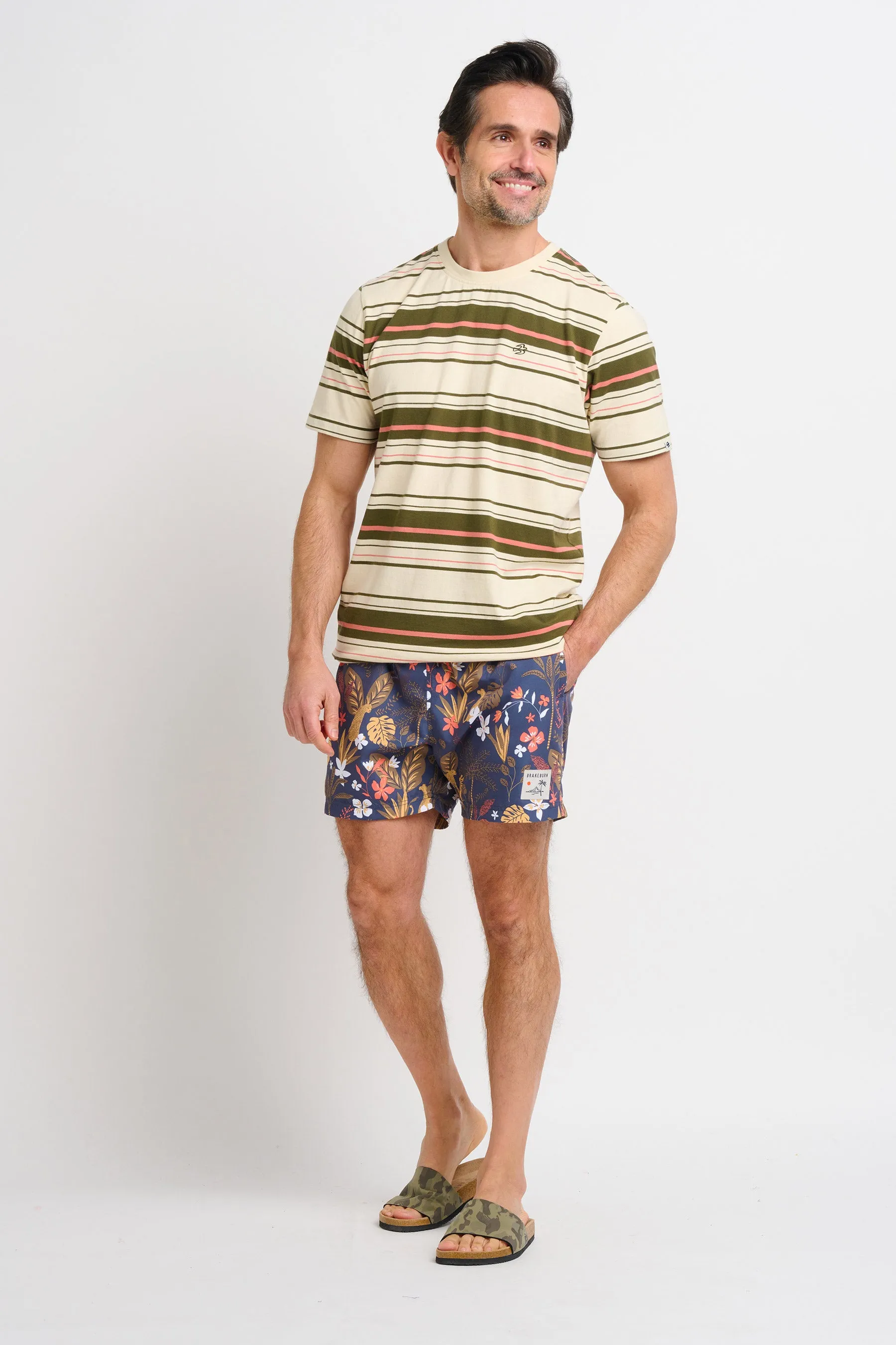 Floral Pattern Swim Trunks