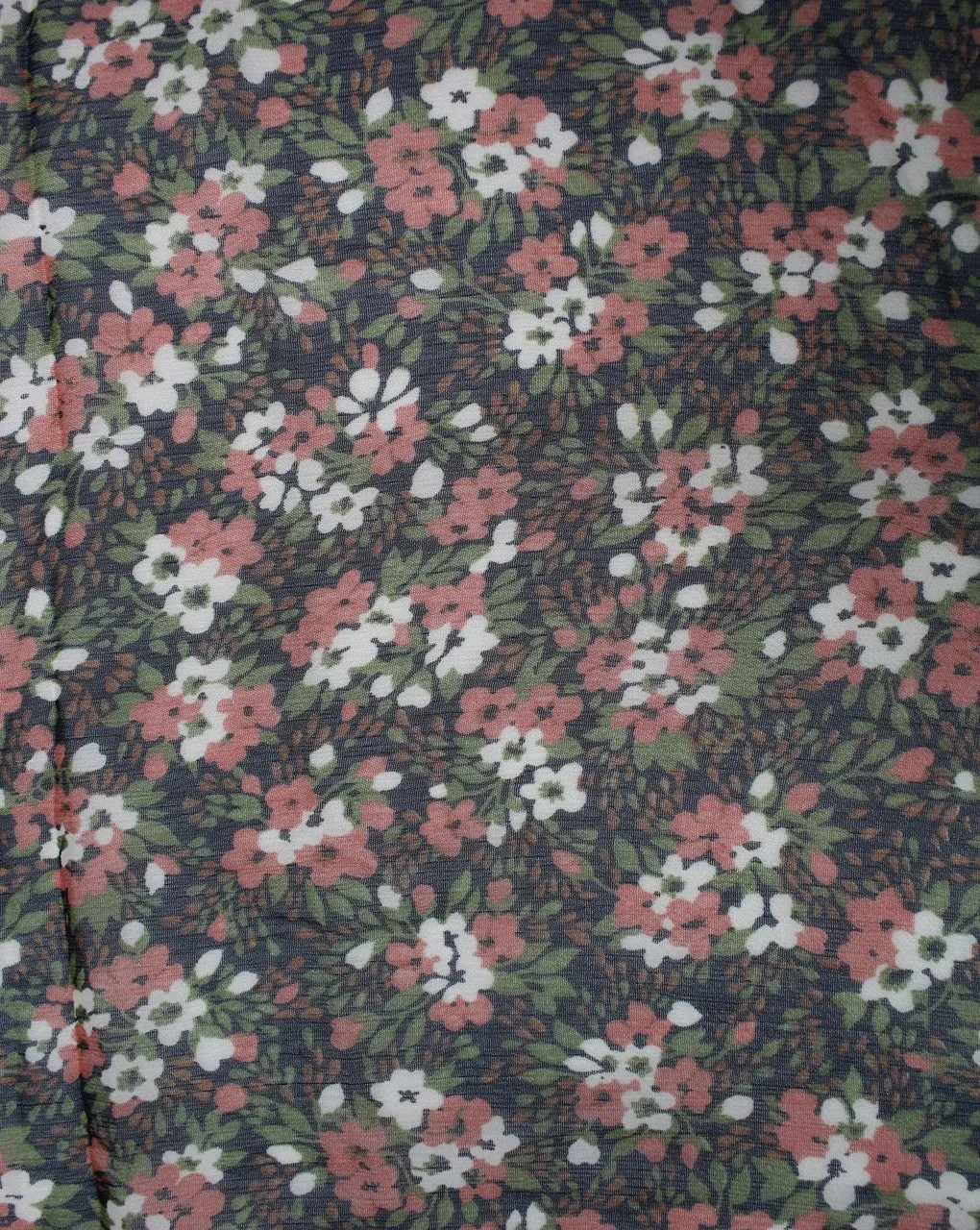 Floral Print Polyester Chiffon Fabric - Black Multicolor