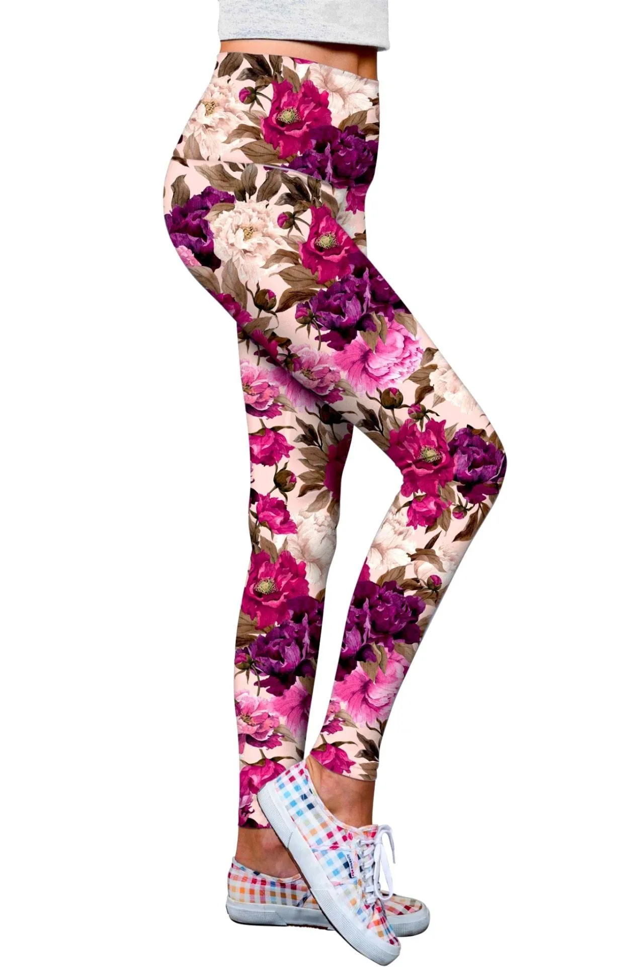 Floral Print Women's Vintage Charm Performance Leggings by Lucy.
