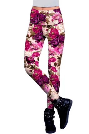 Floral Print Women's Vintage Charm Performance Leggings by Lucy.
