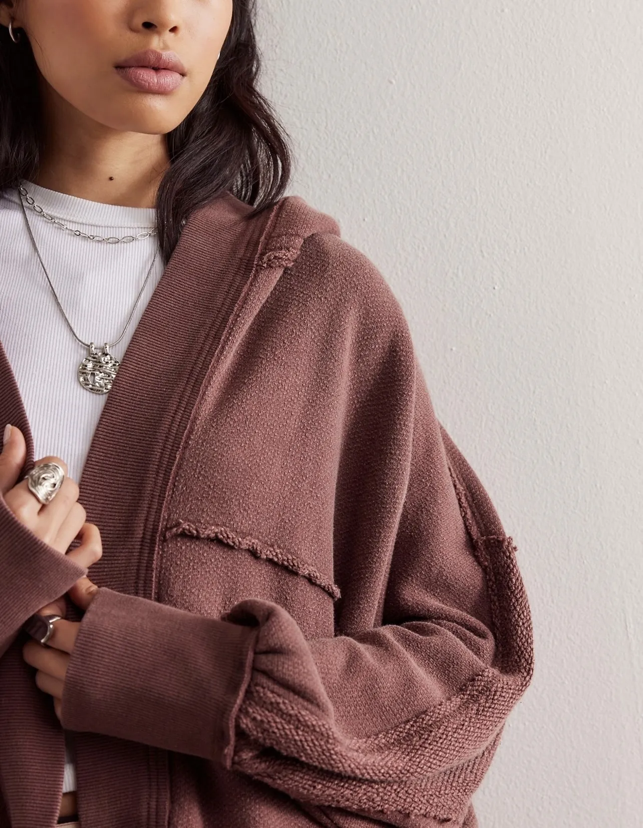 Free People  |Casual Style Long Sleeves Plain Cotton Cardigans