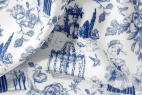 French Toile de Jouy Print Linen Fabric for Bedding, Curtains, Dresses, Clothing, Table Cloth & Pillows - Buy Now!