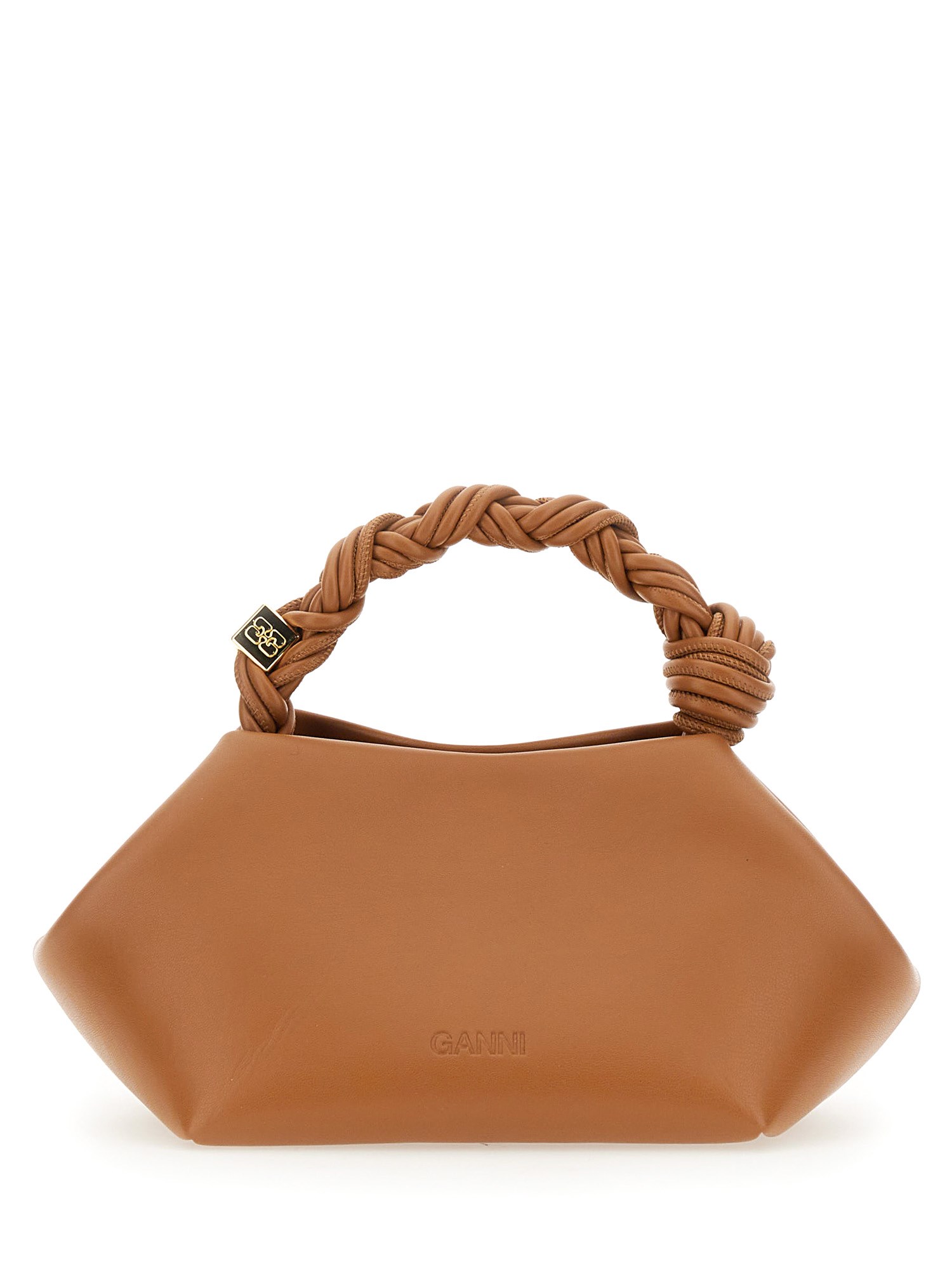 GANNI SMALL LEATHER BUCKET BAG