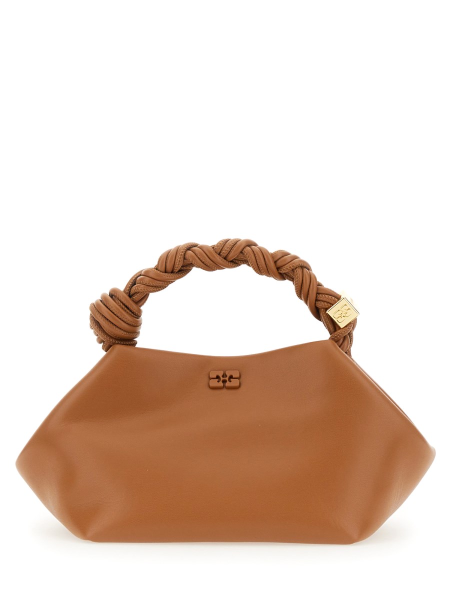 GANNI SMALL LEATHER BUCKET BAG