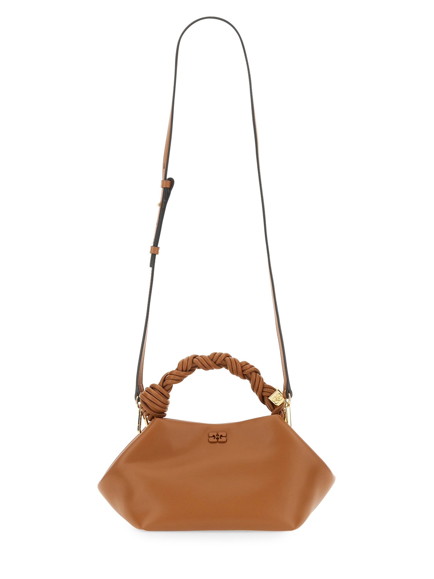 GANNI SMALL LEATHER BUCKET BAG