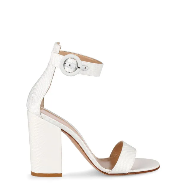 Gianvito Rossi White Versilia 100 Grosgrain Sandals