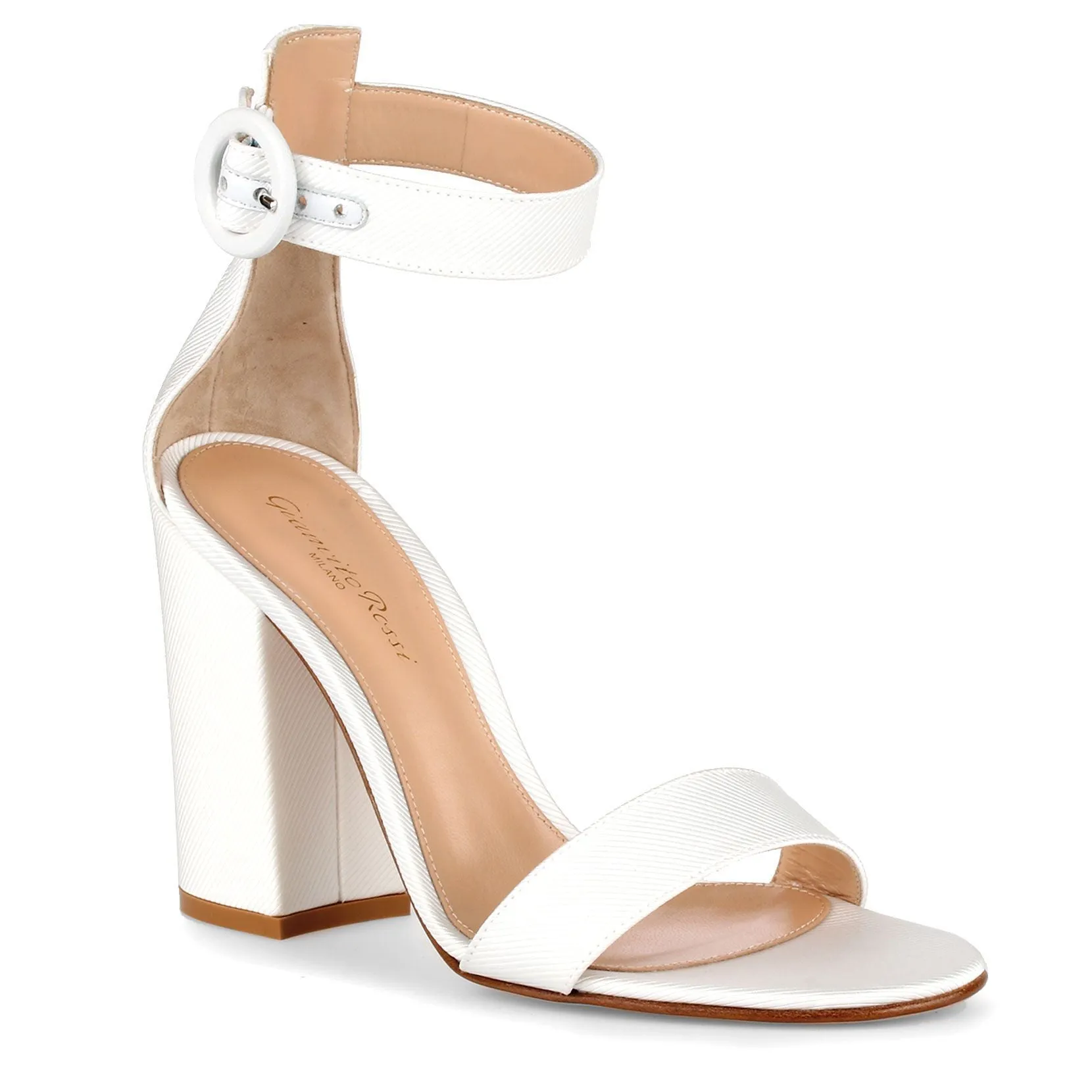 Gianvito Rossi White Versilia 100 Grosgrain Sandals