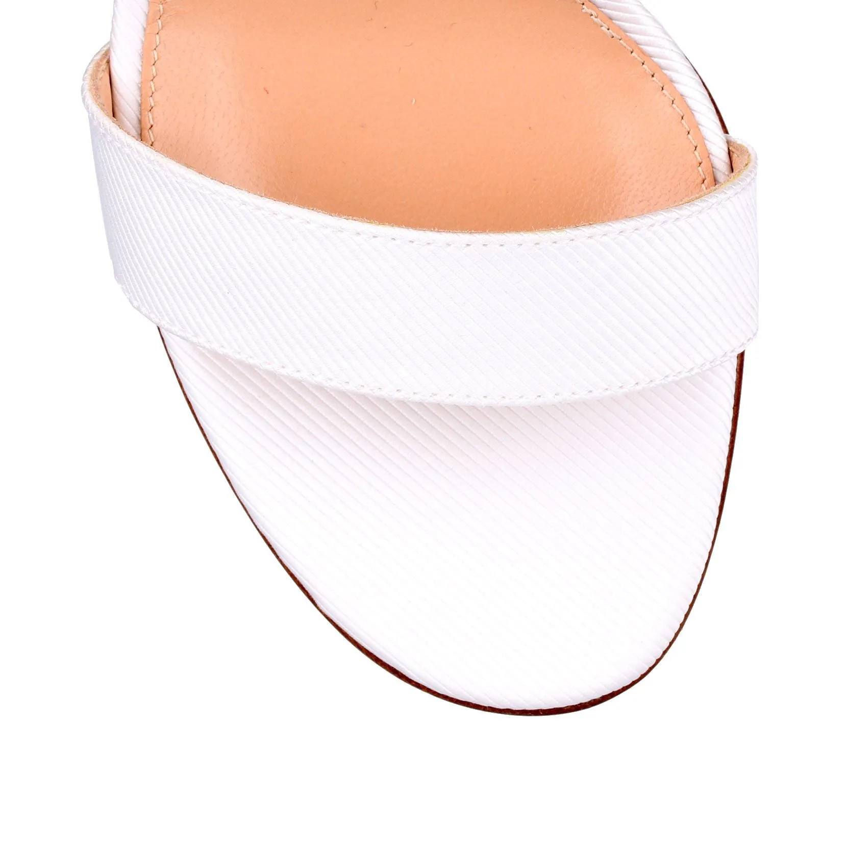 Gianvito Rossi White Versilia 100 Grosgrain Sandals