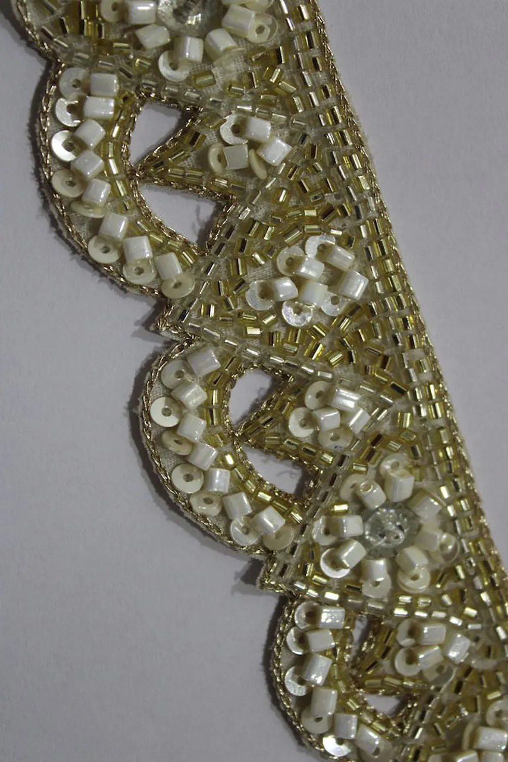 Golden Handcrafted Lace for Sale: Exquisite Embellished Masterpiece