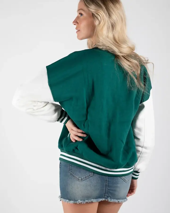 green and white varsity jacket - william jacket