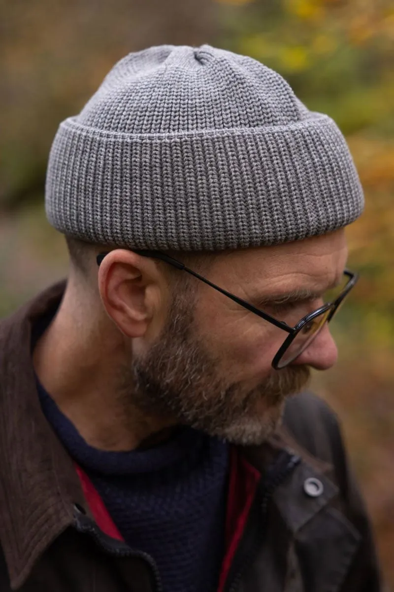 Grey Merino Bifold Watch Cap