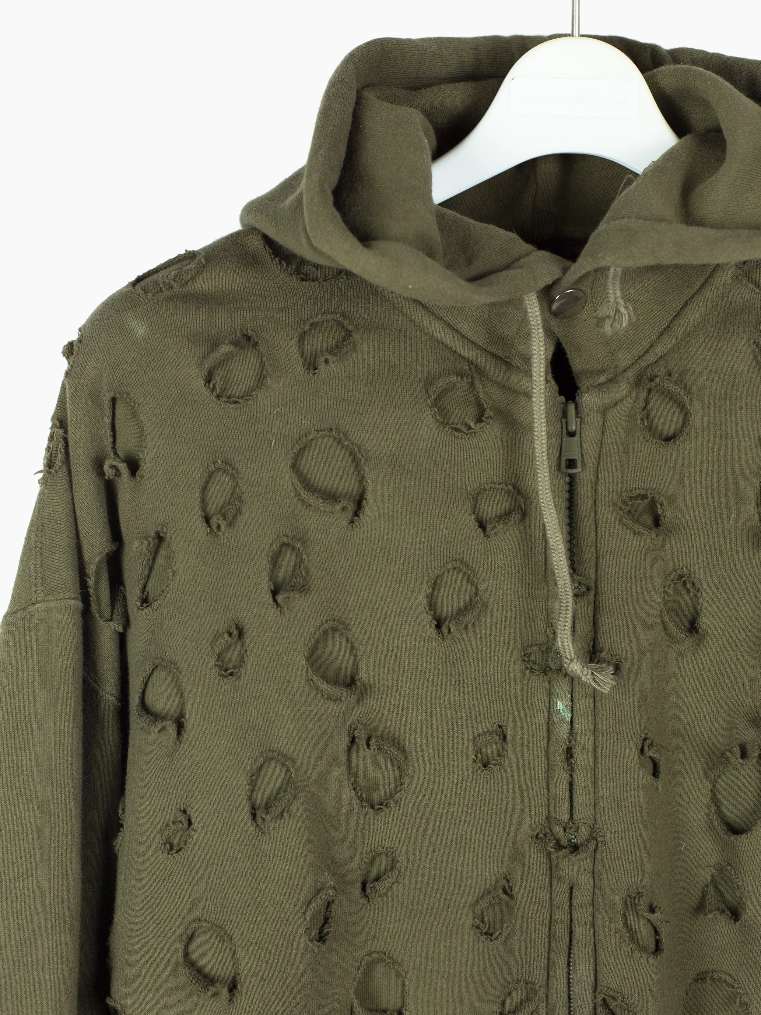 Hole Punched 90s Style Zip-Up Hoodie by Toilet Brand