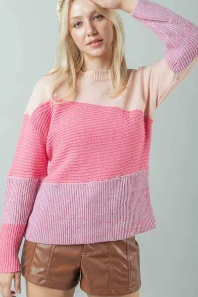 J Crew Colorblock Long Sleeve Sweater