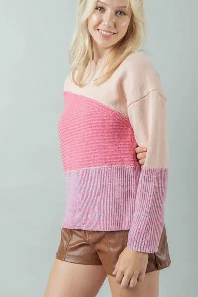 J Crew Colorblock Long Sleeve Sweater