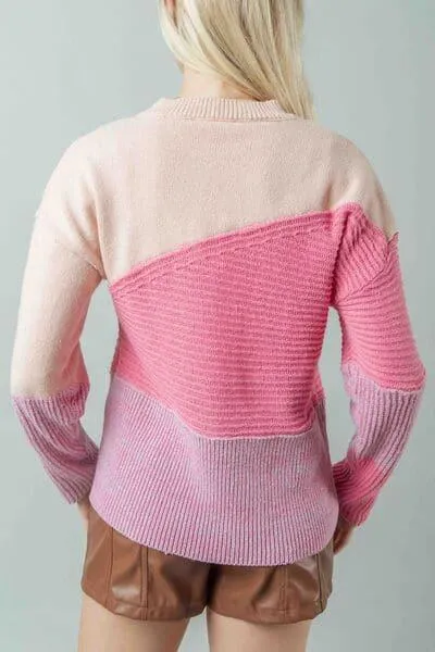 J Crew Colorblock Long Sleeve Sweater