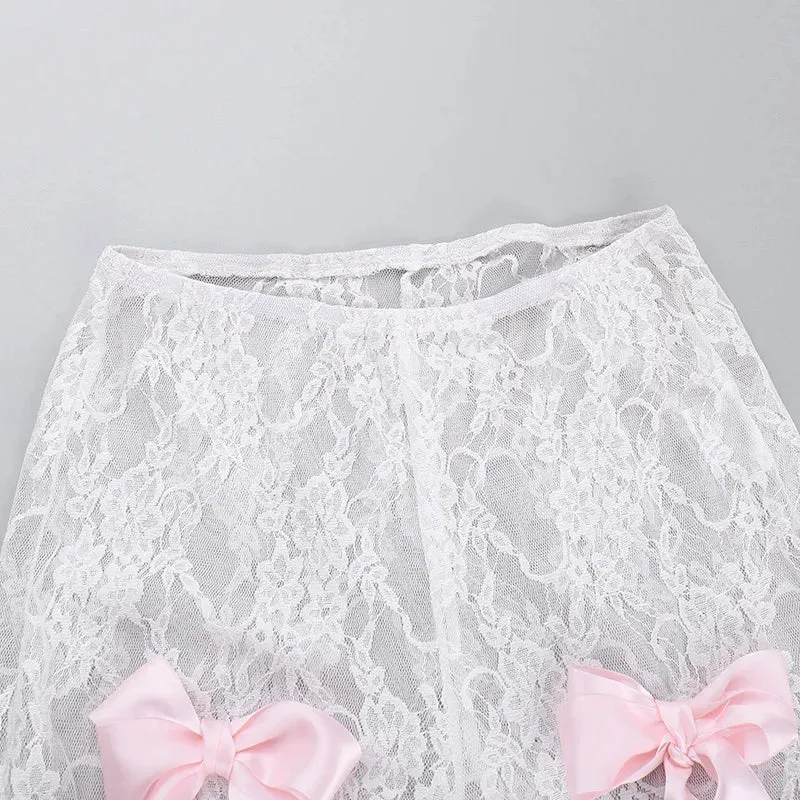 Transparent Lace Bow Pant - Jasmin Pattern