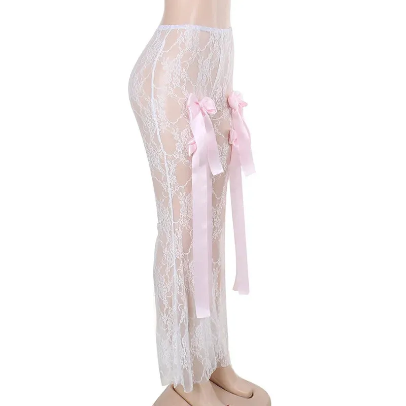 Transparent Lace Bow Pant - Jasmin Pattern