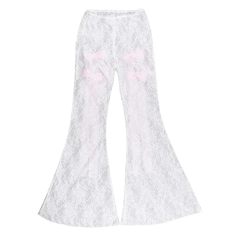 Transparent Lace Bow Pant - Jasmin Pattern