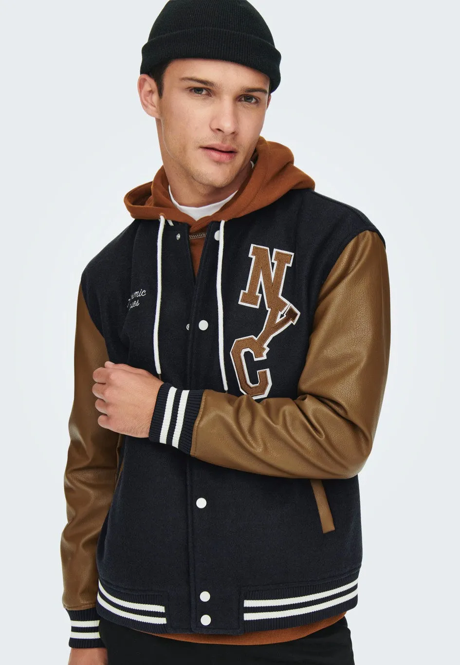 Jay Varsity Dark Navy College Jacket by Only & Sons