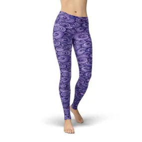 Purple Swirls Leggings by Jean.