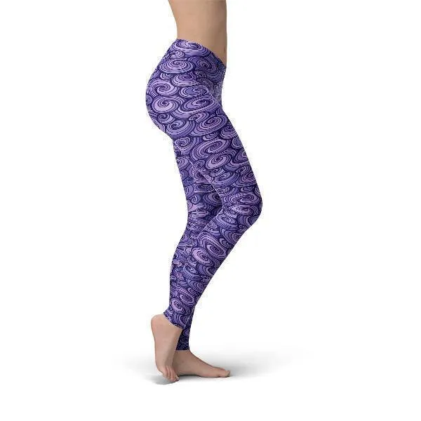 Purple Swirls Leggings by Jean.