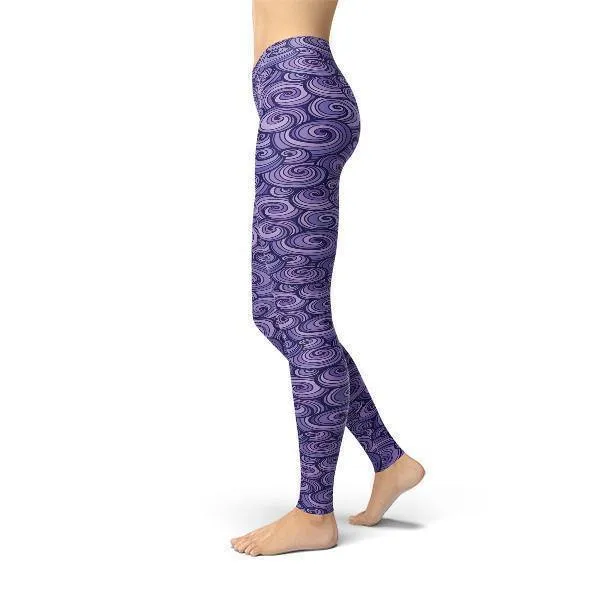 Purple Swirls Leggings by Jean.