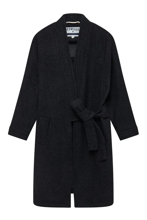 KAIA Charcoal Wool Blend Coat