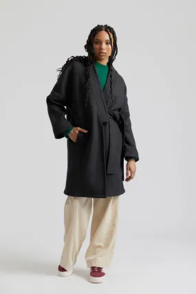 KAIA Charcoal Wool Blend Coat