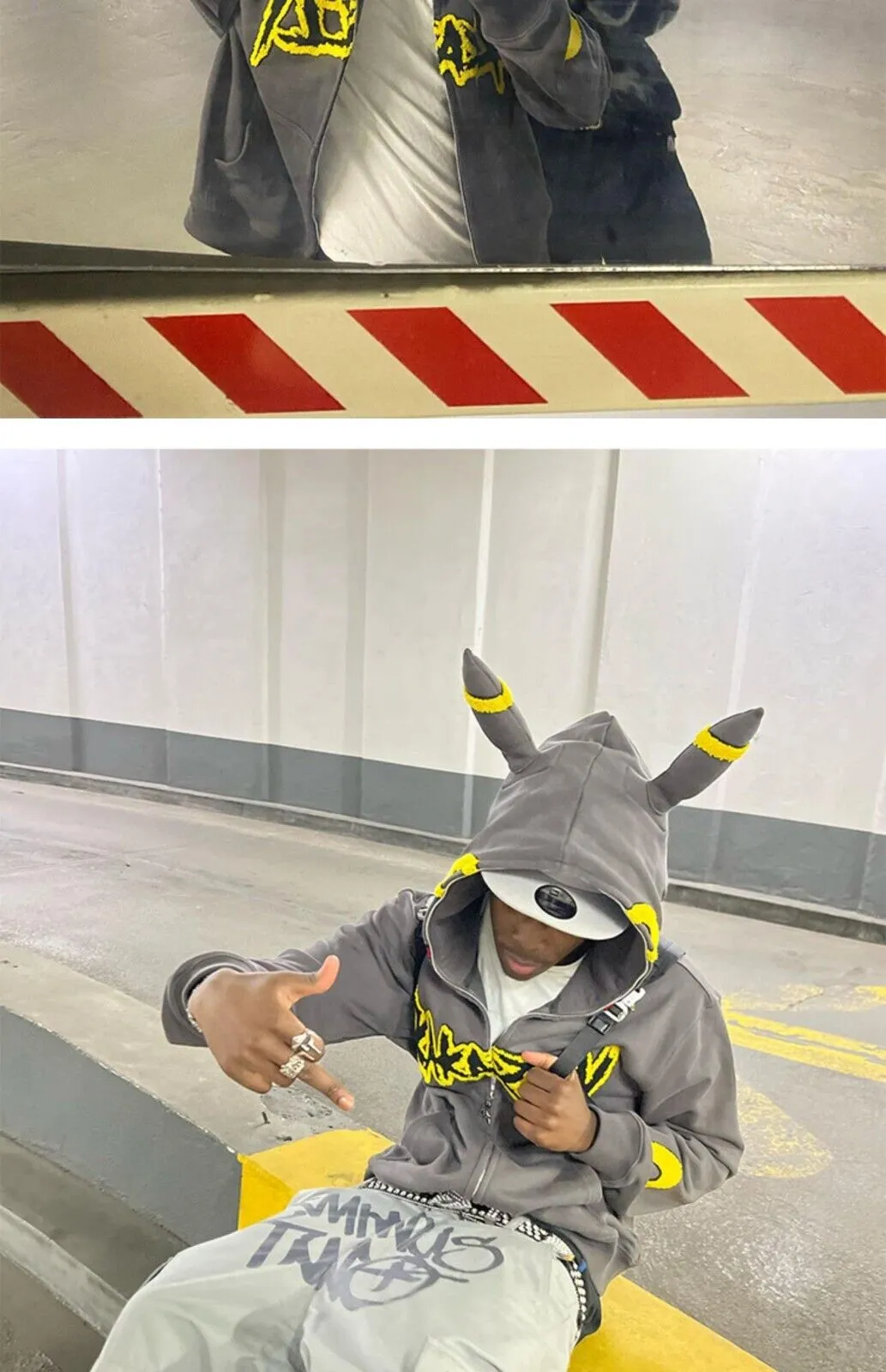 KAKAZZY Moon Umbreon Hoodie Couple Heavyweight Hooded Outerwear